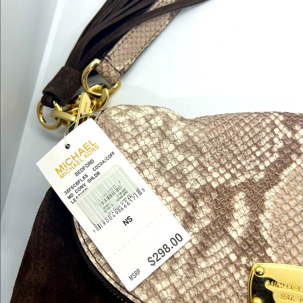 Michael Kors bag brand new w/ leather animal print & gold hardware shoulder bag